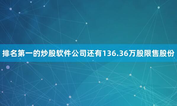 排名第一的炒股软件公司还有136.36万股限售股份